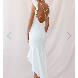 Selfie Leslie Open Back White Bridal Bodycon Dress